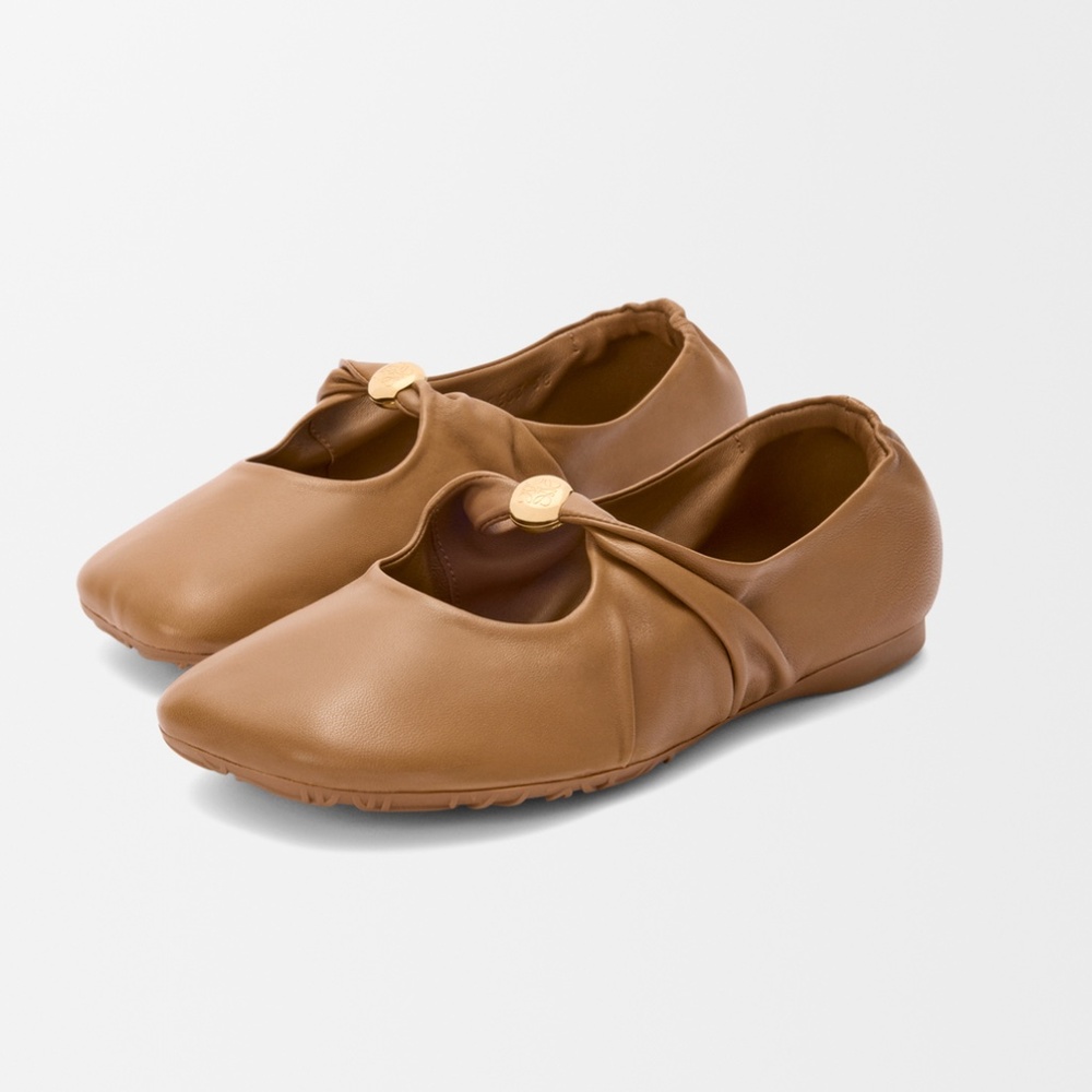 Loewe Pebble Soft Ballerina lambskin nappa leather Flats Loafers